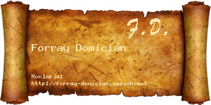 Forray Domicián névjegykártya